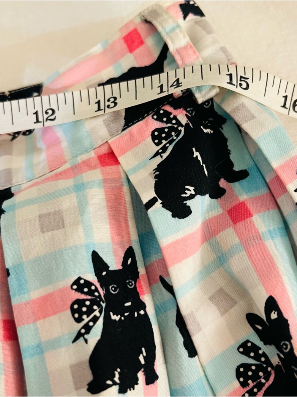 Hell Bunny Scottie Skirt SZ Med Retro Flare Swing Dance Knee Length Dog Lover - Picture 4 of 14